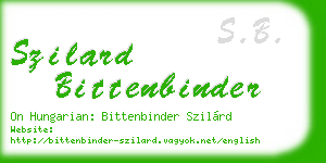 szilard bittenbinder business card